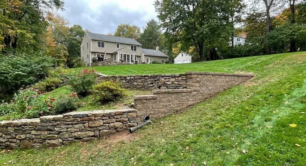 Retaining Wall in Central Connecticut for Sloped Yards