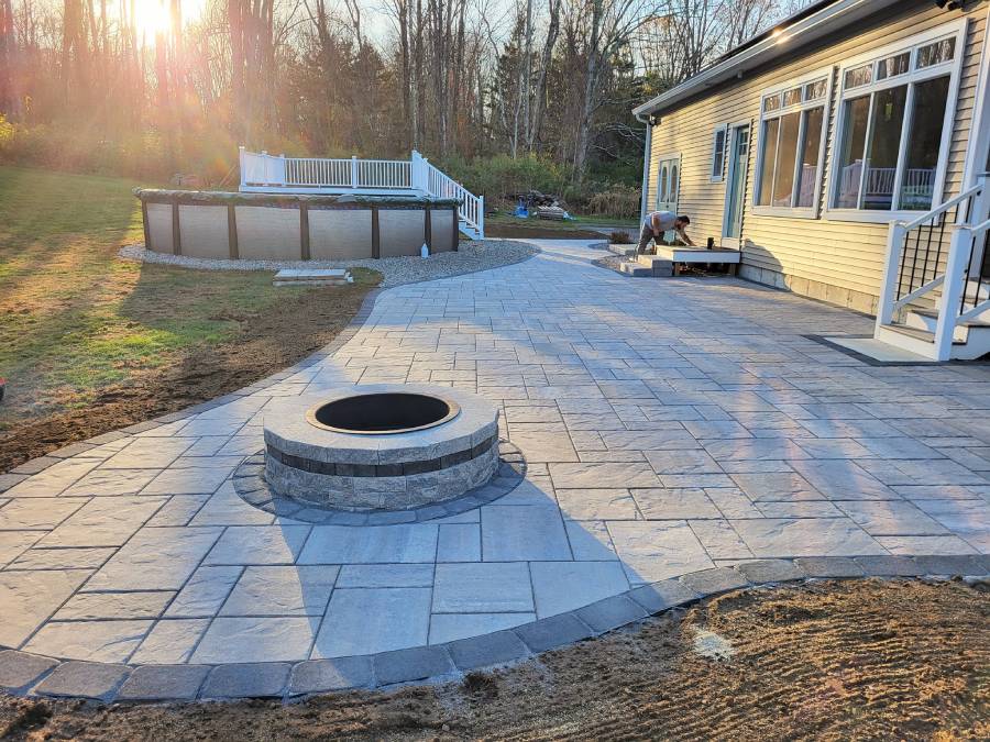 Stamped concrete and pavers comparison for Eastern Connecticut patios and walkways